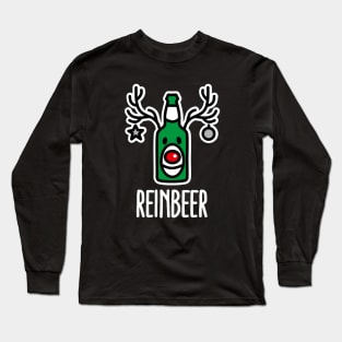 Reinbeer Reindeer Beer funny ugly Christmas pun Long Sleeve T-Shirt